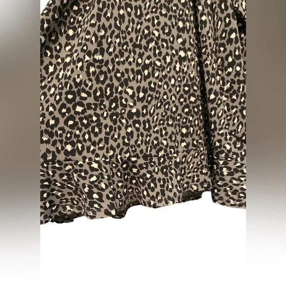 Leota Libby Leopard Print Faux Wrap Ruffle Hem Dress - Picture 5 of 10